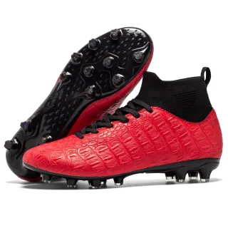 Football Men's High-top Foot Sock Training Shoes - Red