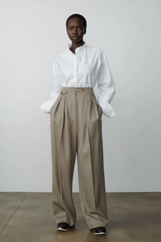 Fashion Straight Casual Wide leg Pants For Women Khaki - Shop at LoveMi