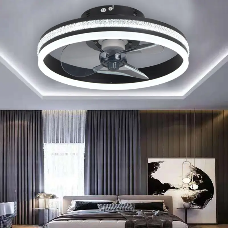 Bedroom Living Room Invisible LED Ceiling Fan
