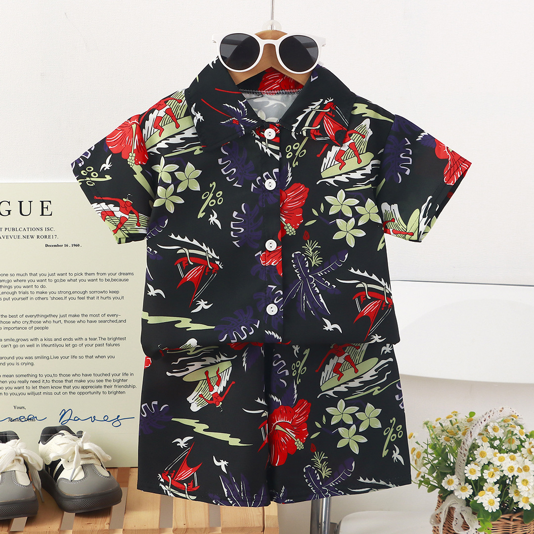 Childrens Set New Style Short-sleeve Shirt And Shorts