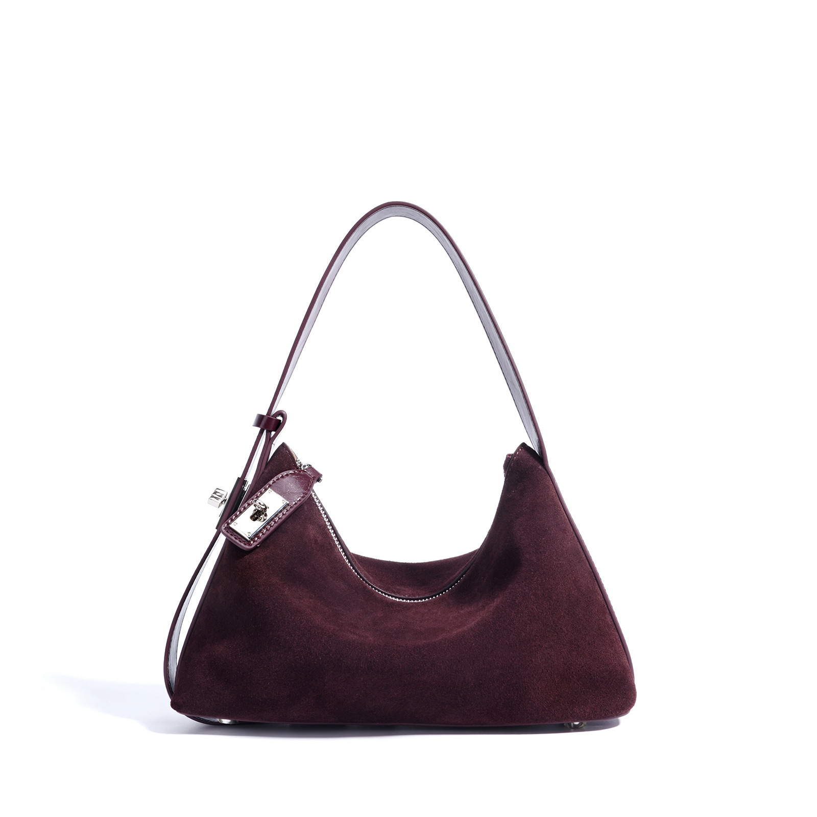 Retro-chic Soft Crescent-shaped Dumpling Bag Niche Design Shoulder And Tote Cowhide Commuter Bag For Women