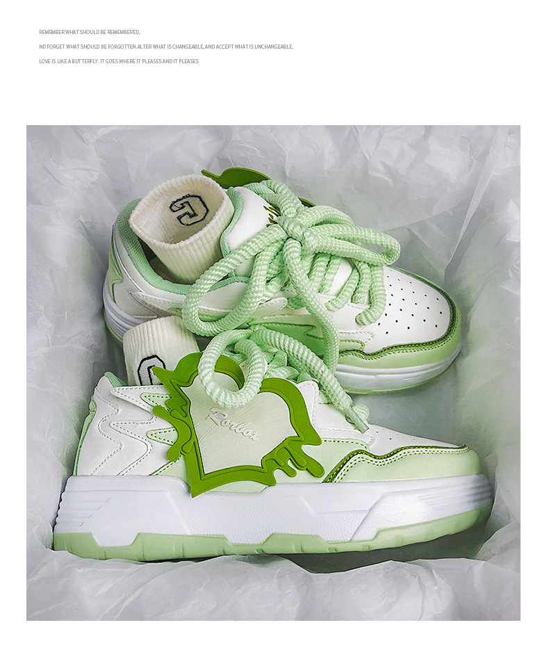 Color Contrast Patchwork Bread Shoes Increased By Light Casual Shoes - Image 24