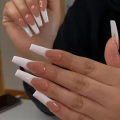 Women's Fashion Nail Tip Patch - Pd 254 Round Art French Style - View 1
