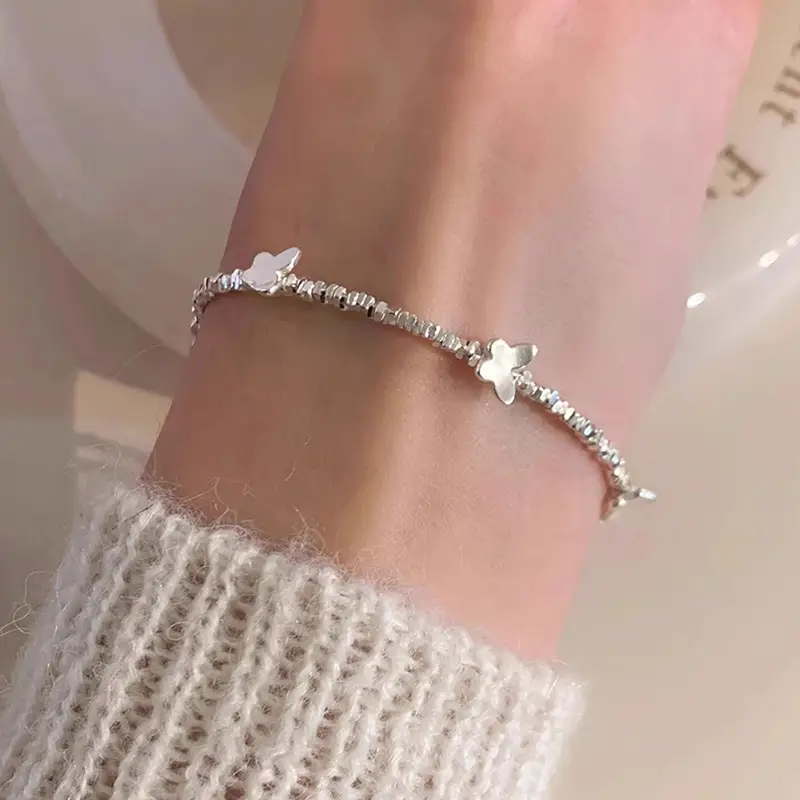 Women's S925 Sterling Silver Butterfly Small Pieces Of Silver Bracelet