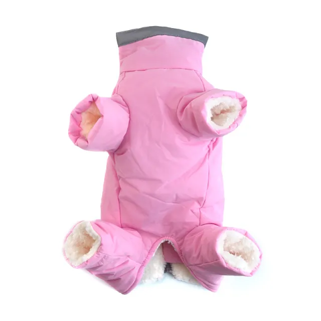 Thickened Velvet Cotton Clothes Plush Coat Warm And Comfortable Reflective Dog Coat Pink Female - Shop at LoveMi