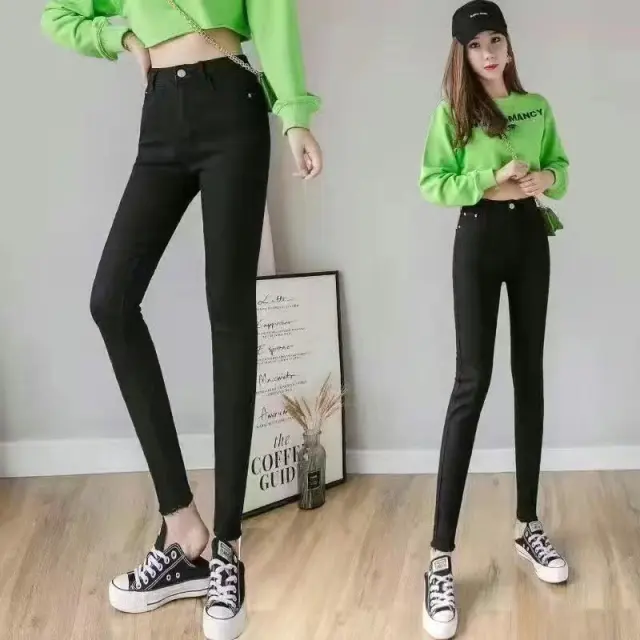American Retro High Waist Hip Lift Jeans Women's High looking Slimming Draping Bootcut Trousers Loose Straight leg Wide leg Pants Fashion 1918 Black - Shop at LoveMi