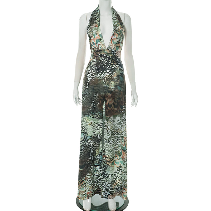 Fashion Women's Wear Temperament Abstract Printing Dress Gray - Shop at LoveMi