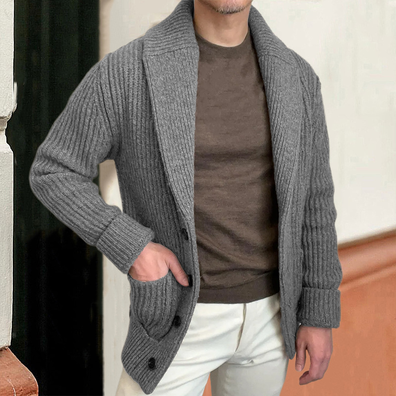 Lapel Knitted Cardigan, picture 2 of 8