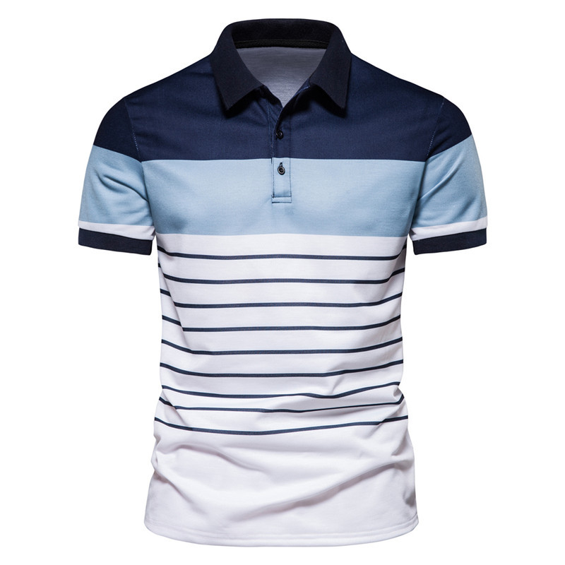 Title 6, Sommer Herren Polo Shirt mit Streifen Kontrastf...