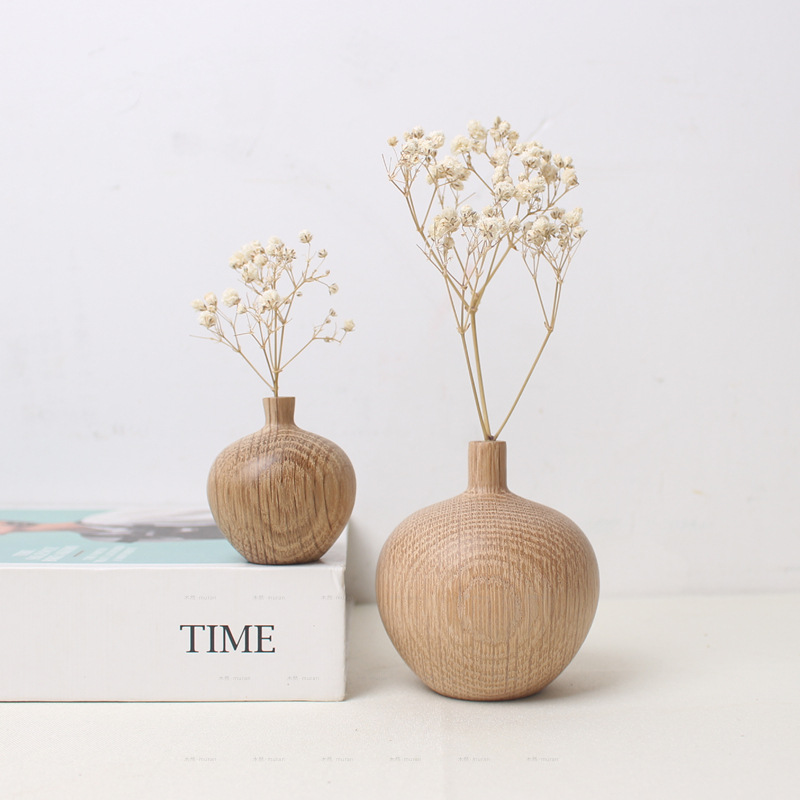 Japanese Style Groceries Solid Wood Dried Flowers And Flowerpot Wooden Craftwork Ins Vase — foto 20