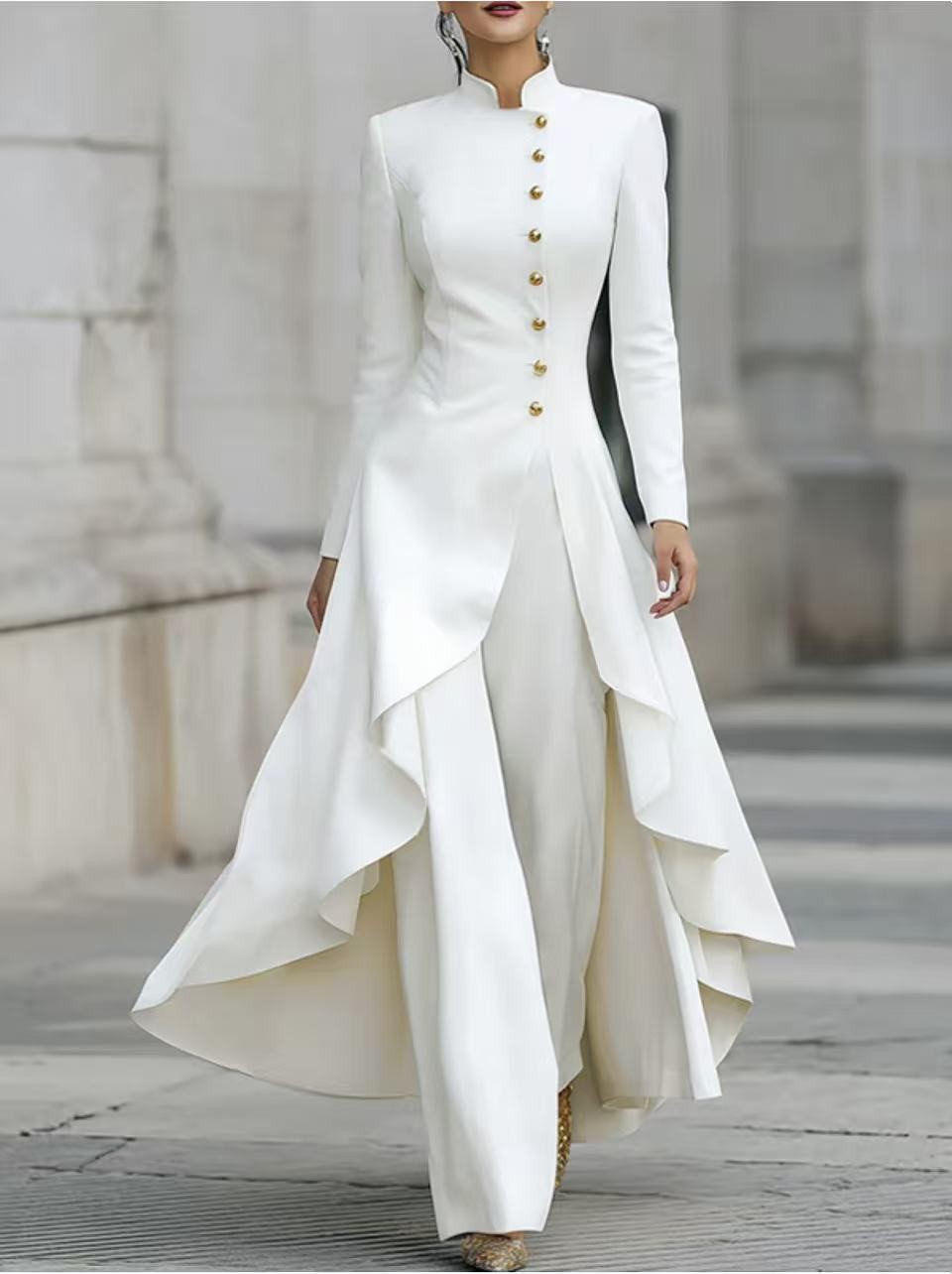Fashionable Solid-color Belted Suit Set For Women 5