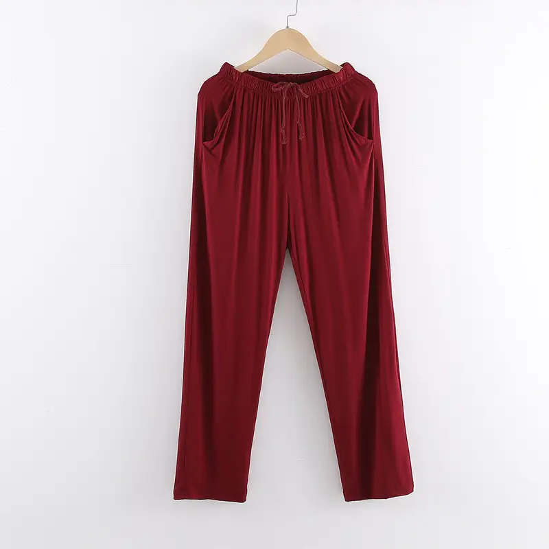 Men's Long Pants Modal Thin Pajama Pants Loungewear Loose Casual