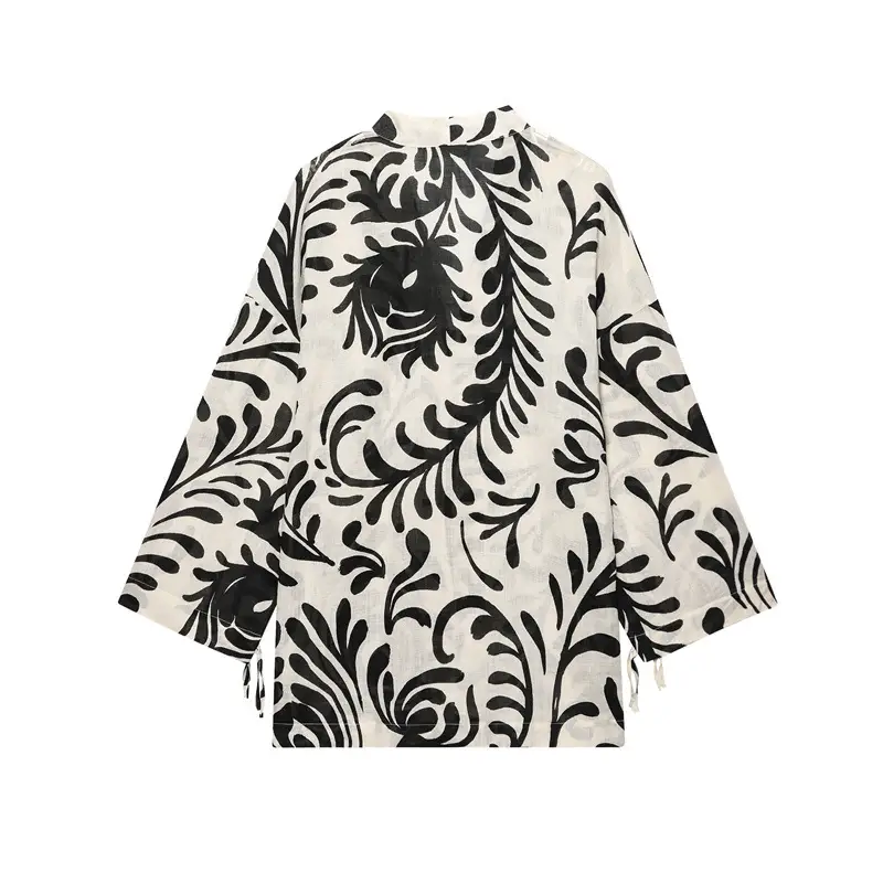 Women's Printed Kimono Coat Pants