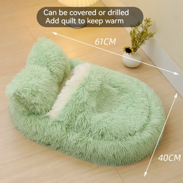 Long Wool Oval Plus Quilt Warm Cat Dog Nest More Than Pets Bed Colors Winter Pet Products Light Green With Quilt - Shop at LoveMi