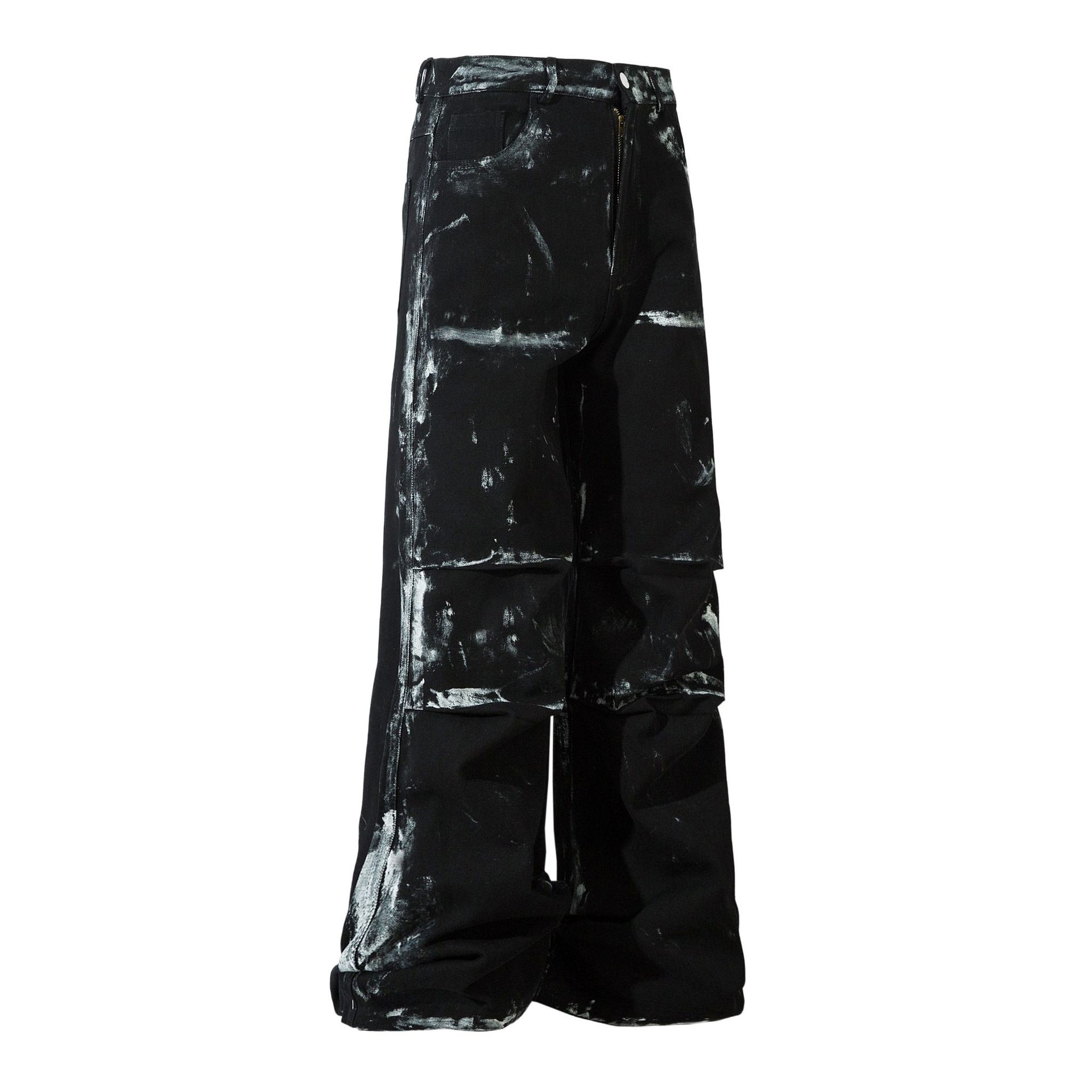 Men's American-style Retro Heavy-duty Painted Multi-pocket Jeans