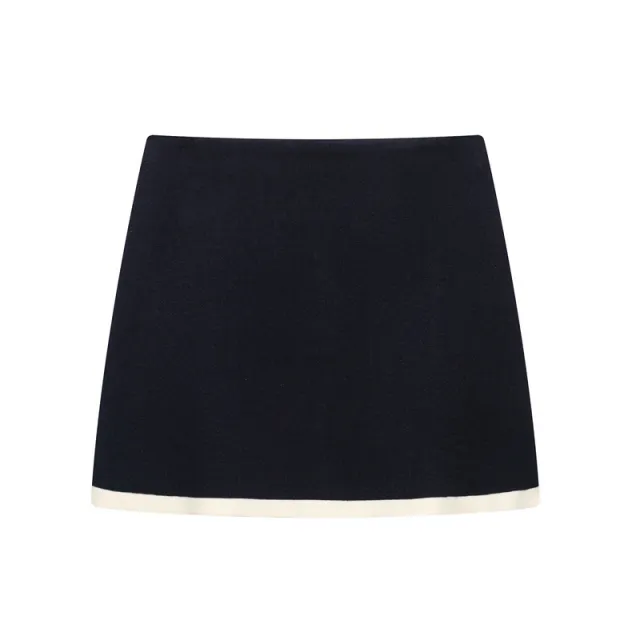 Spring And Summer New Women's Clothing Classic Style Contrast Color Knitwear Coat Knitted Mini Skirt Skirt - Shop at LoveMi