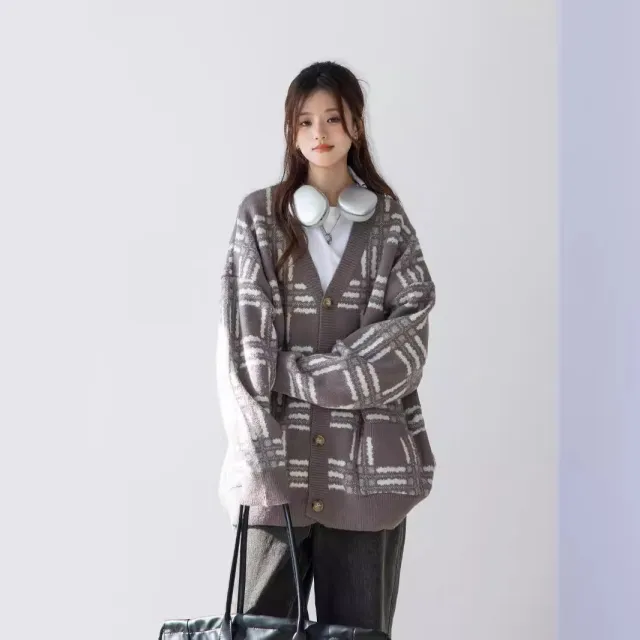 Loose Sweater Coat Women's Japanese Style Lazy Gray - Shop at LoveMi