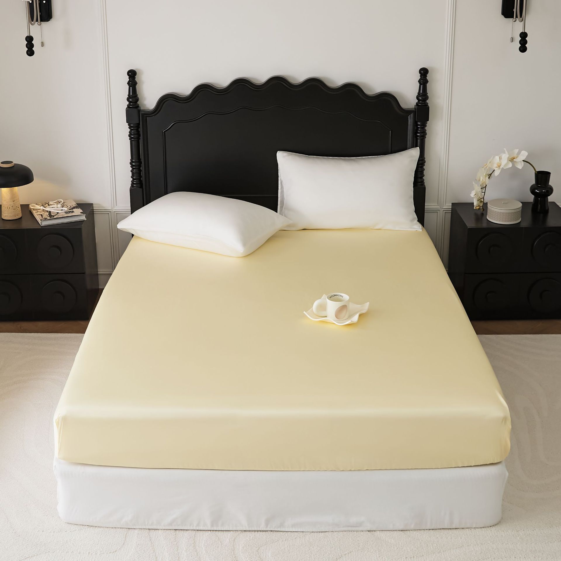 Cooling Solid-color Pillowcase Single Bed Sheet And Fitted Sheet