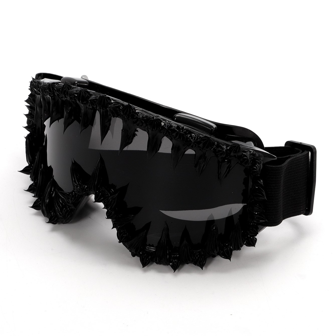 Dripping-Resin Glittery Reflective Sunglasses In Hip-HopRock Style