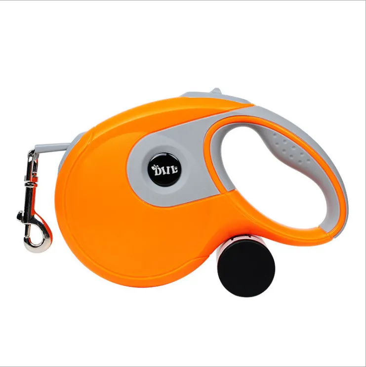 Simple Household Automatic Retractable Dog Leash - Orange Belt Garbage Box