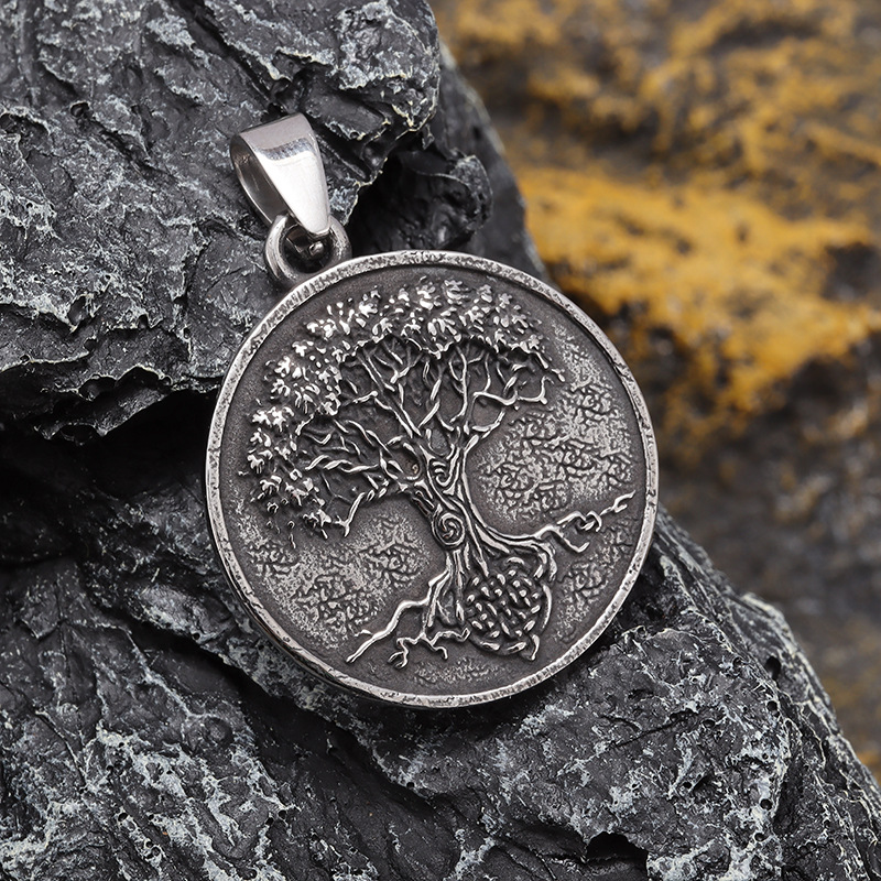 Viking Lucky Tree Titanium Steel Pendant Necklace