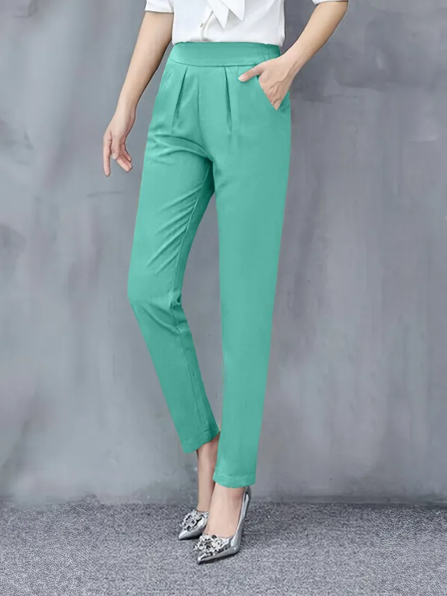 Fall Women's Clothing Slim Fit Slimming Skinny Pants Drape All matching Harem Pants Casual Outdoor Trendy Ankle Length Pants Emerald - Shop at LoveMi