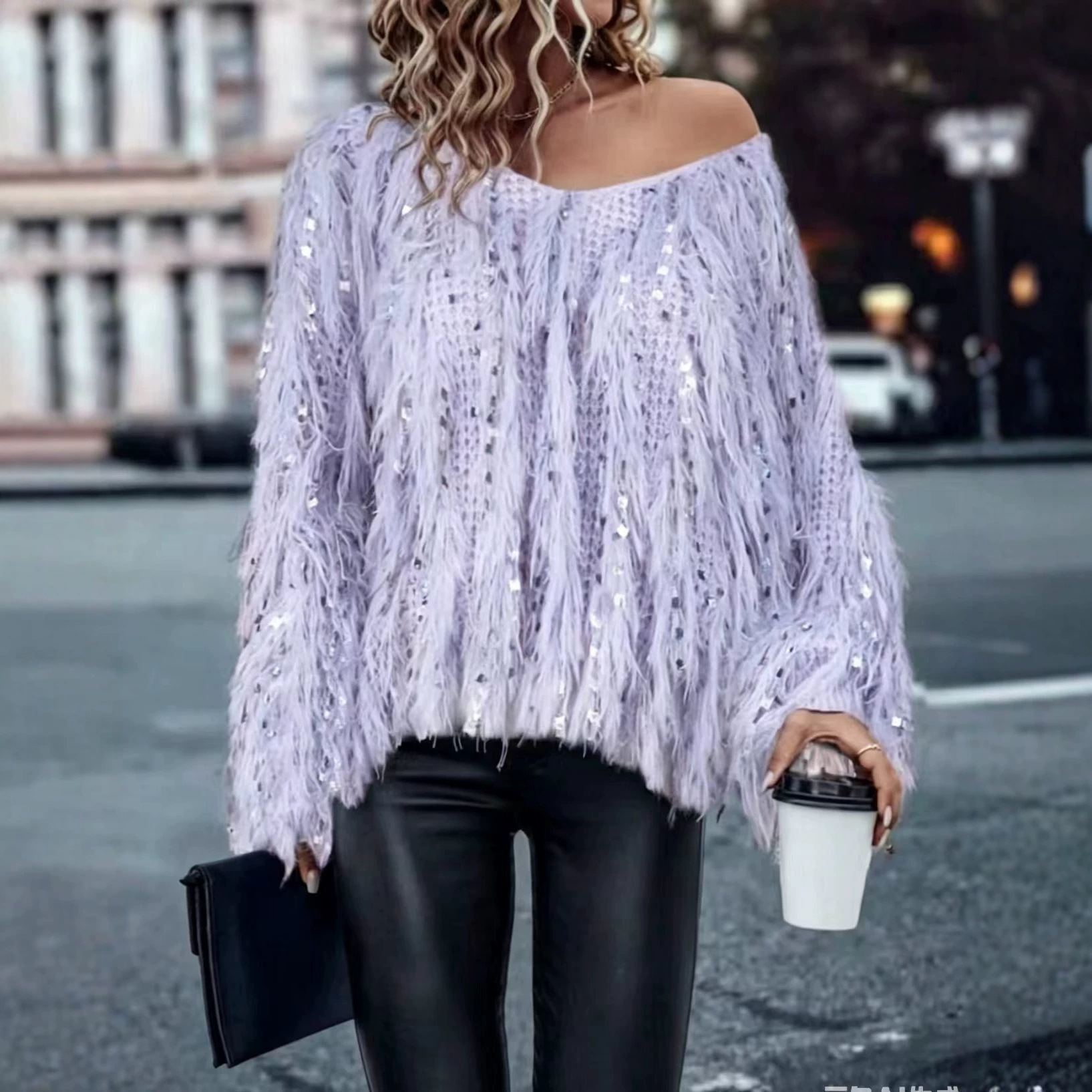 Fashionable Handmade Tassel Knitted Pullover Sweater product image