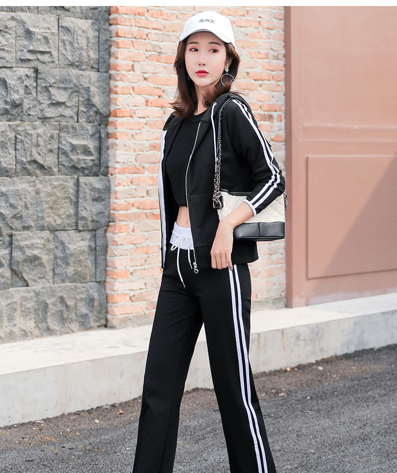 Sports And Leisure Wide-leg Pants Sweater Two-piece Set