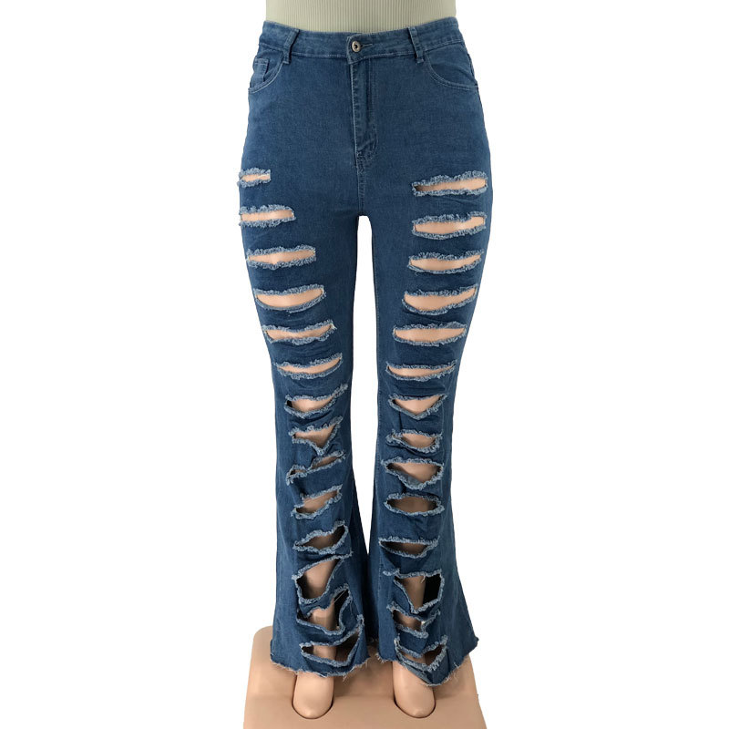 Title 18, New Washing Trend Large Size Womens Torn Jeans...