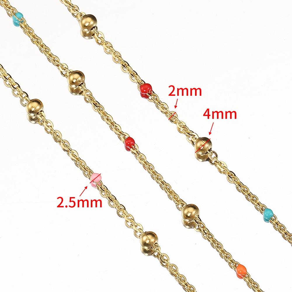 Stainless Steel Color Round Beads Drip Chain Ladies Tassel Lock Diy Sweater Accessories