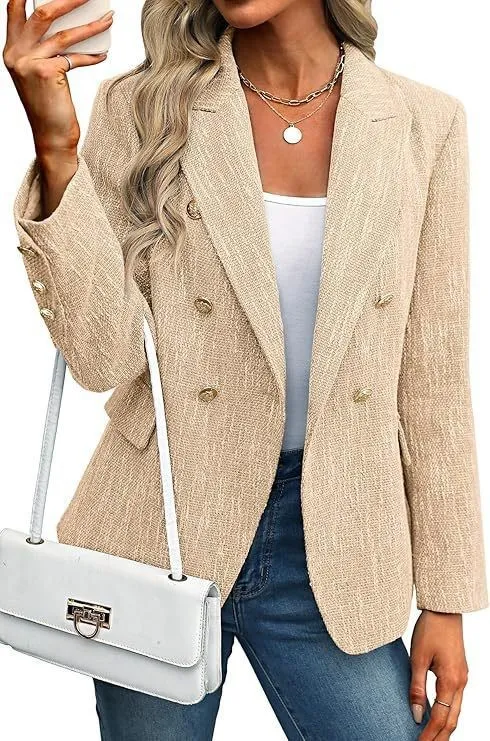 Women's Clothing Solid Color Suit Autumn Simplicity Style Khaki - Shop at LoveMi