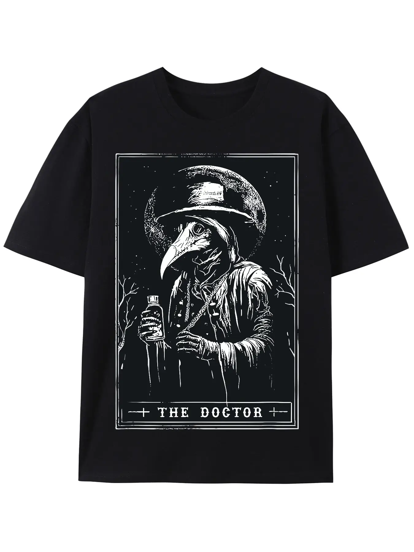 Mens Casual Cotton T-Shirt With Horror And Mystery Print