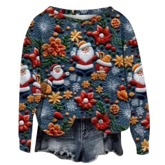 Christmas Street Fashion Round-neck Shirt Top - Style 6-4Xl - View 1