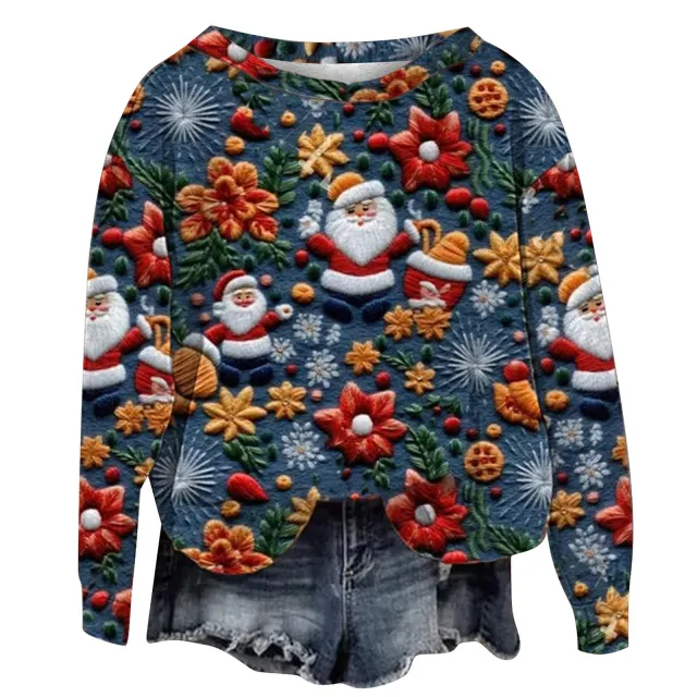 Christmas Street Fashion Round neck Shirt Top Style 6 S - Shop at LoveMi