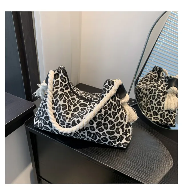 Printed Shoulder Bag Fashion Leopard Print Large Capacity Crossbody Women's Bag Black - Shop at LoveMi