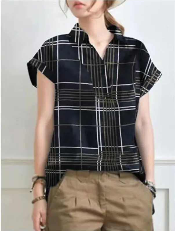 Women's Printed Short Sleeve Casual Fashion Black - Shop at LoveMi