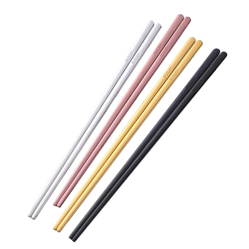 304 Stainless Steel Korean Flat Chopsticks Household Solid