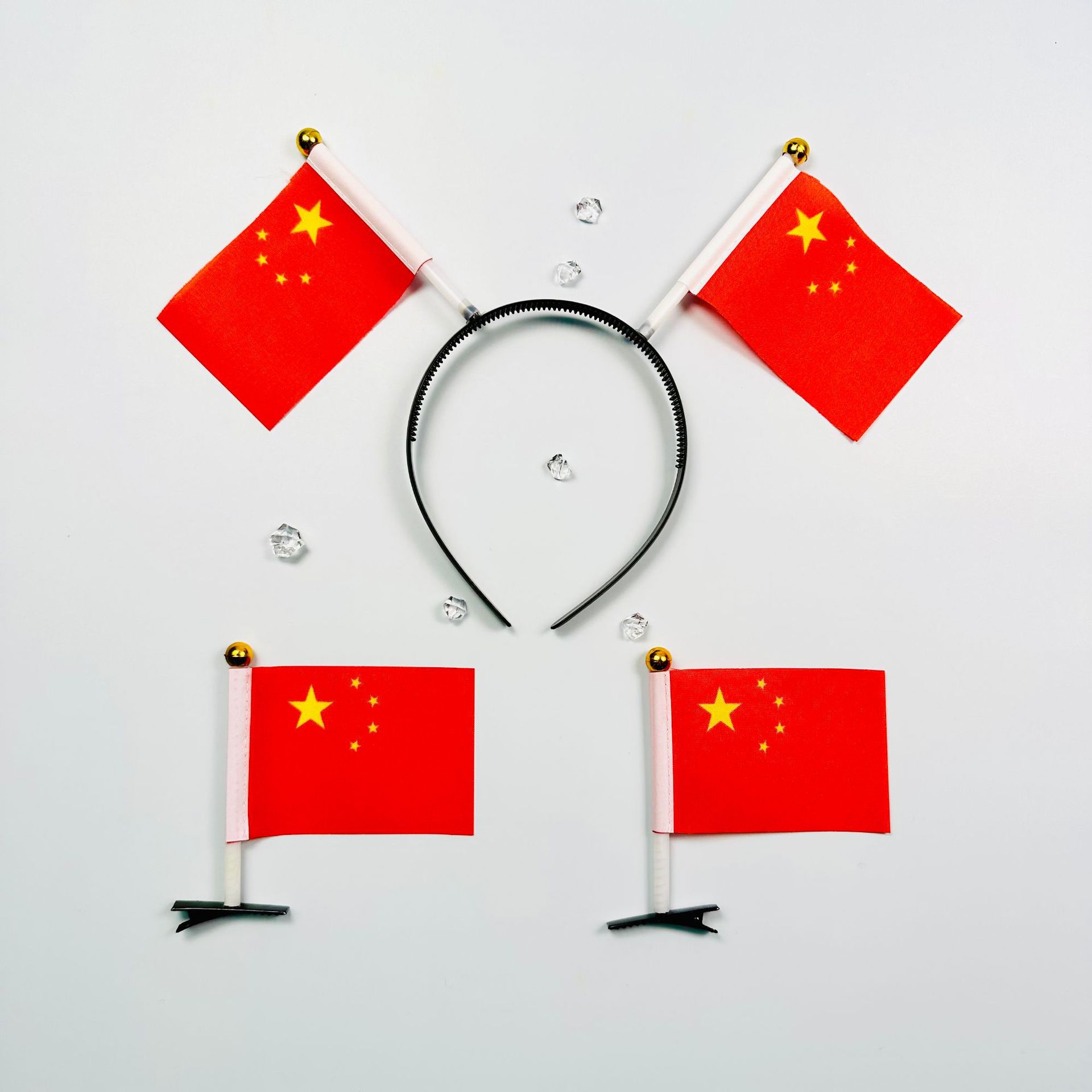 The Five-starred Red Flag Accessories Hair Hoop Barrettes