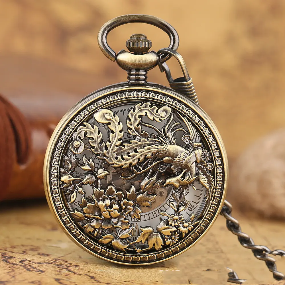 Fashion Hollowed-out Carved Phoenix Pattern Automatic Mechanical