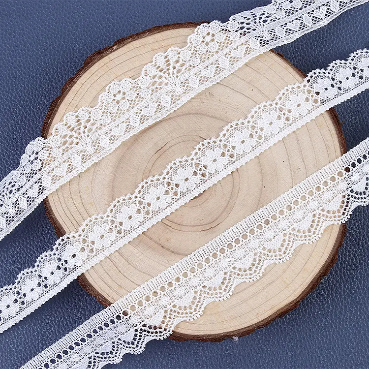 Elastic Lace Brocade Ammonia White Clothing