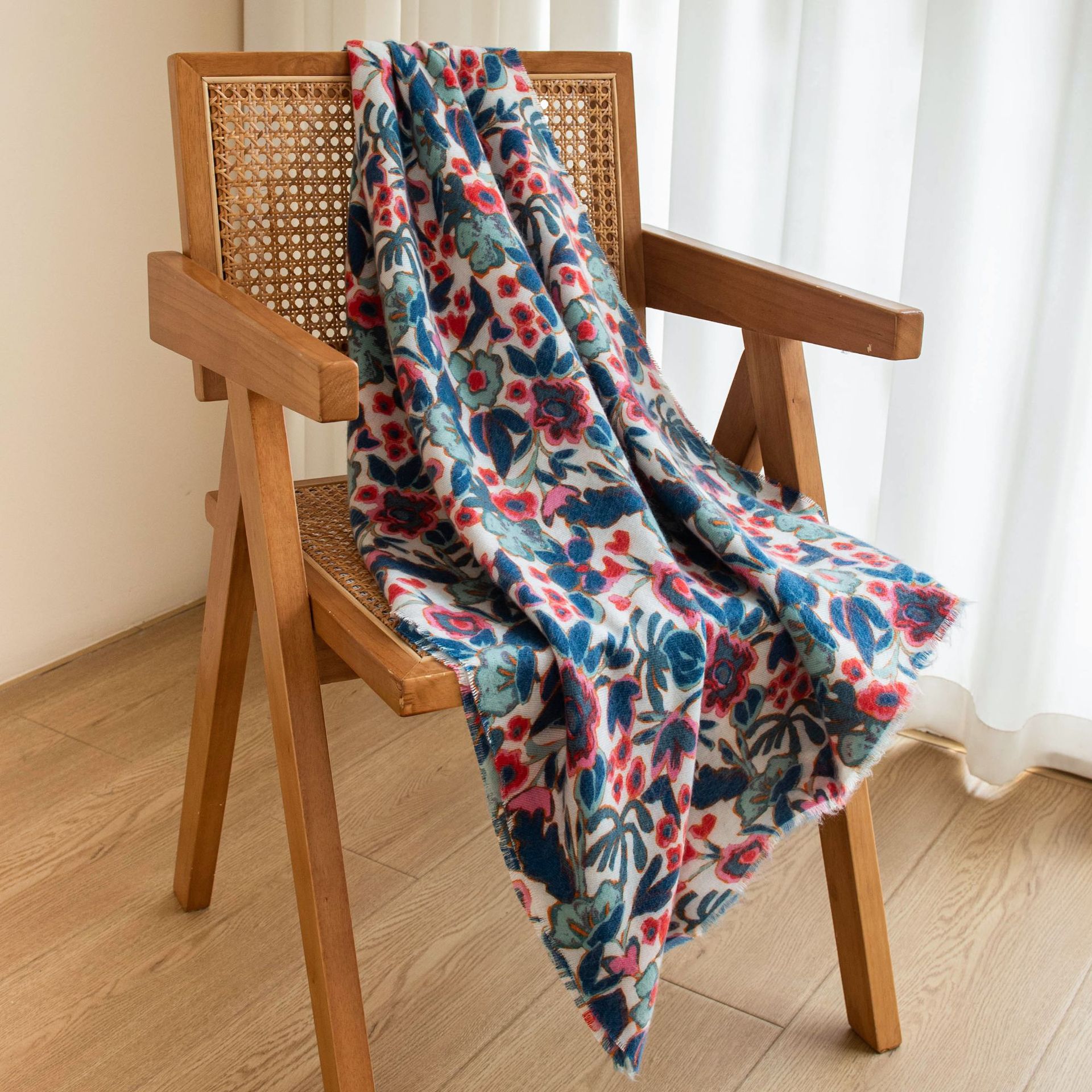 Cross-border New Arrival Printed Cashmere-like Texture Commuter's All-matching Warm Scarf Shawl