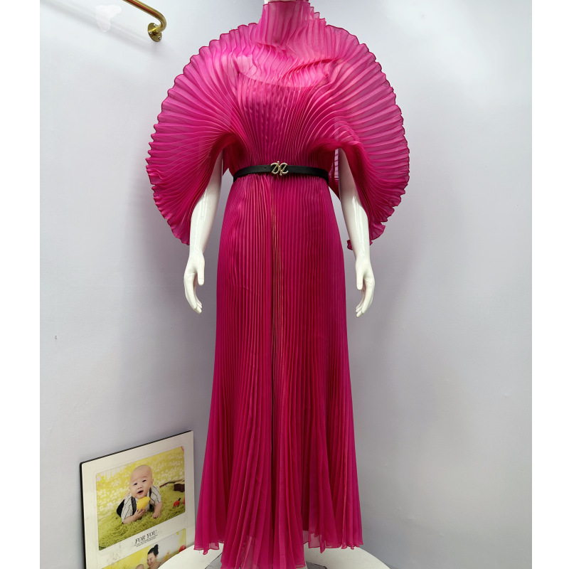 Elegant Solid Color Plus Size Dress Rose - Shop at LoveMi