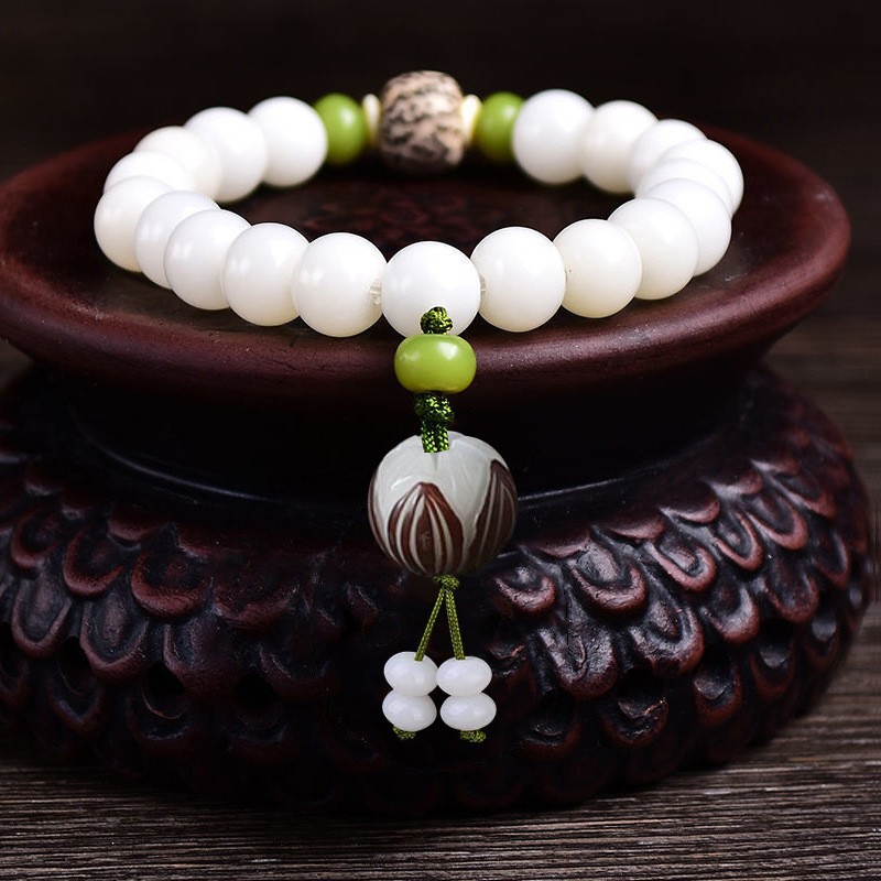 White Jade Bodhi Bracelet For Men And Women
