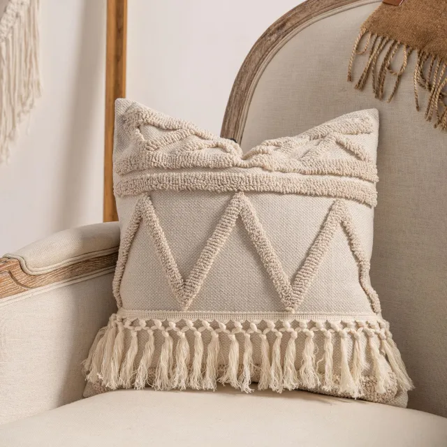 Home Sofa High grade Pillow Cover Knitted Tassel Light Luxury Triangle Loop Skirt - Shop at LoveMi