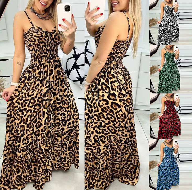 V-neck Brace Dress High Waist Temperament