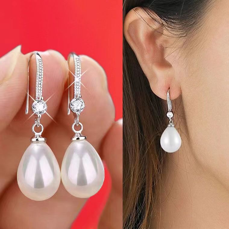 Water Drop Pendant Oval Earrings