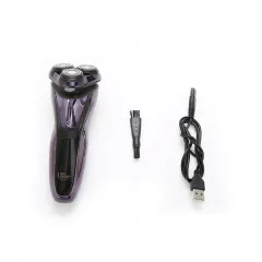 Electric Men's Shaver Fully Washable Car USB Rechargeable Shaver - Purple - View 1