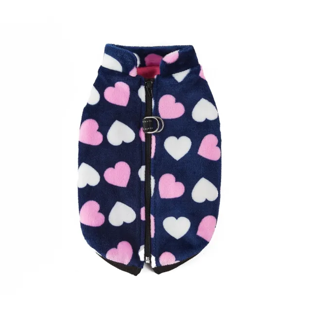 Pet Coat Zipper Flannel Plus Velvet Thickened Vest Dark Blue - Shop at LoveMi