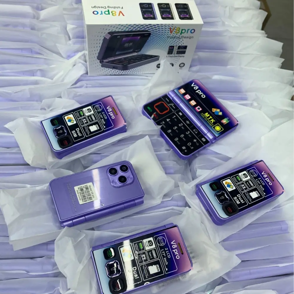 V8pro Dual Screen Folding Flip Function Mobile Phone