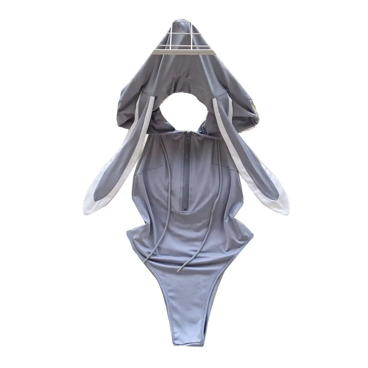 Plus-size Ultra-girly Hooded Bunny-eared Bodysuit